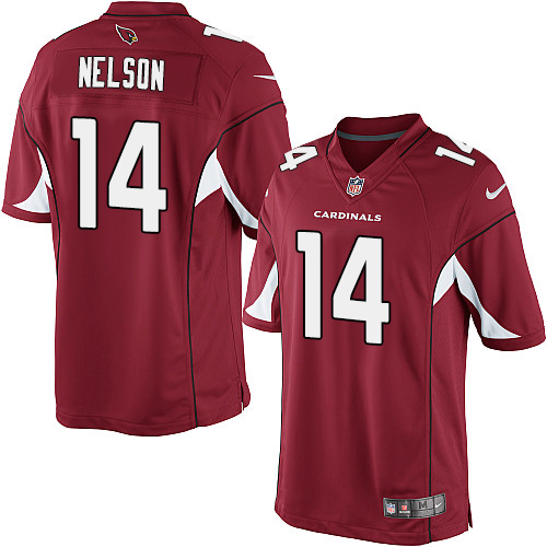Youth Elite J.J. Nelson Nike Jersey Red Home - #14 NFL Arizona Cardinals